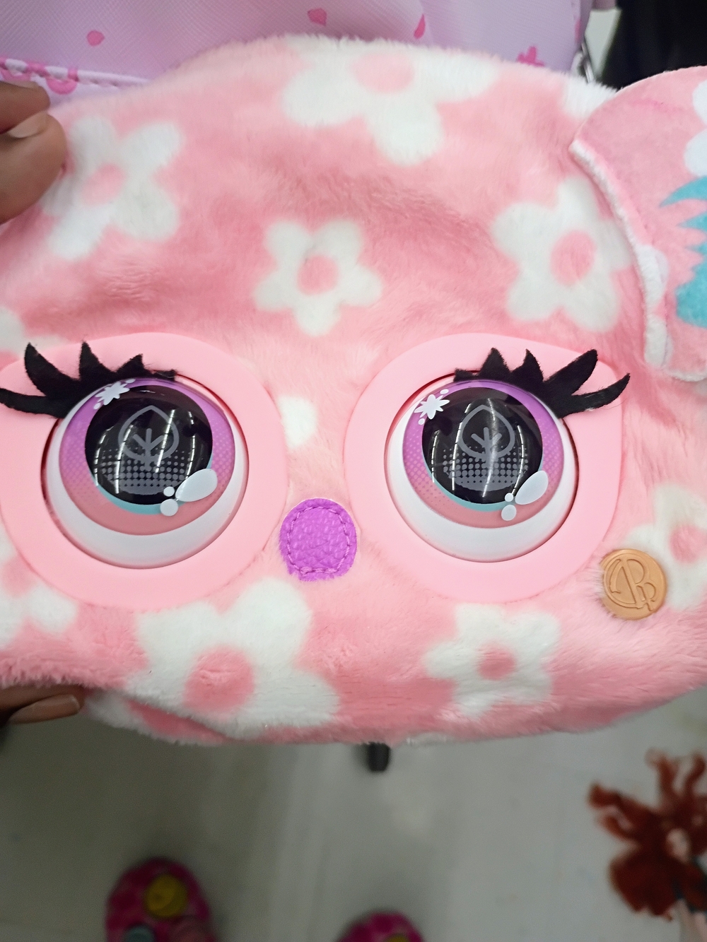 Plush Interactive Pink Floral Kids Toy Pillow